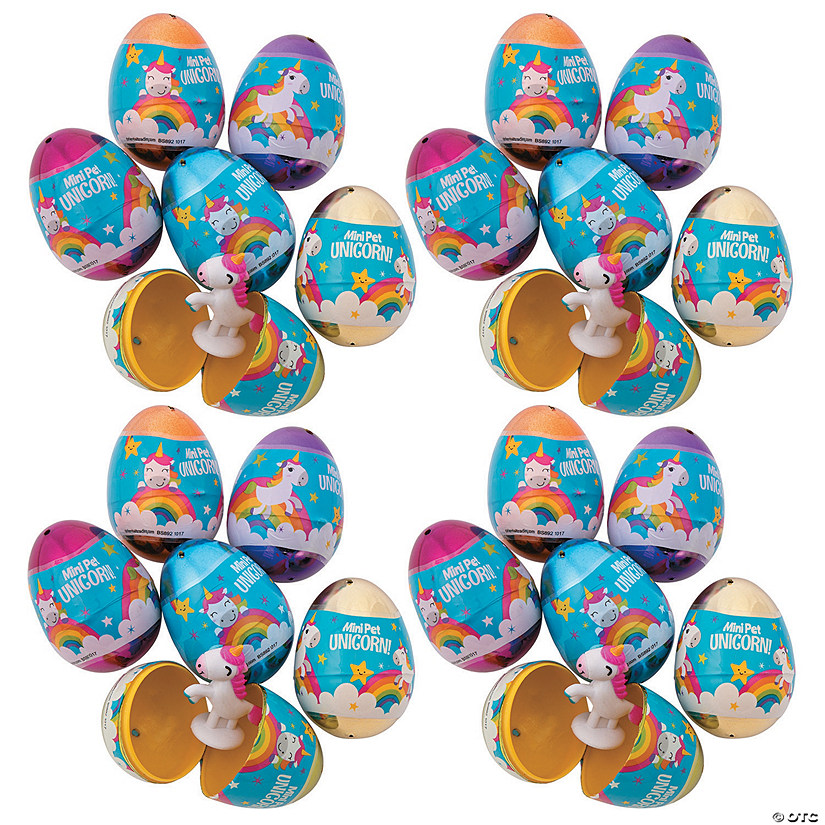 2 1/2" Bulk 144 Pc. Unicorn Toy-Filled Plastic Easter Eggs Image