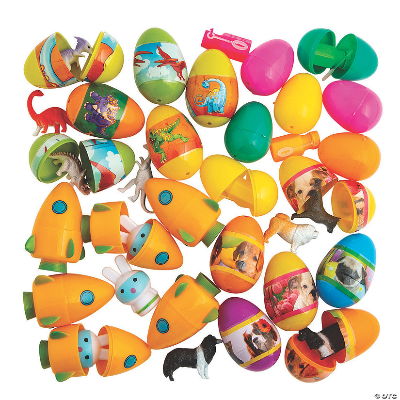 2 1/2" Bulk 240 Pc. Toy-Filled Plastic Easter Egg Assortment Image
