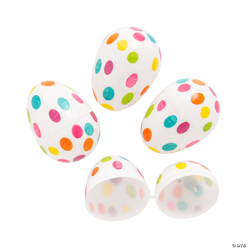 2-1/2" Bulk 48 Pc. Confetti Dot Plastic Easter Eggs Image