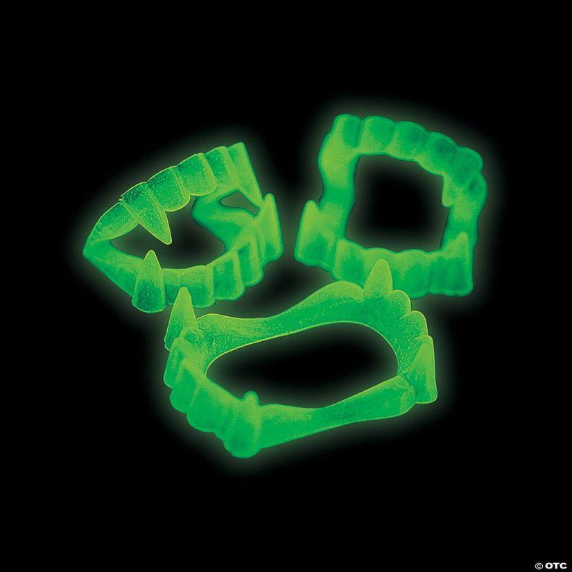 2 1/2" Bulk 504 Pc. Glow-in-the-Dark Vinyl Vampire Fangs Image