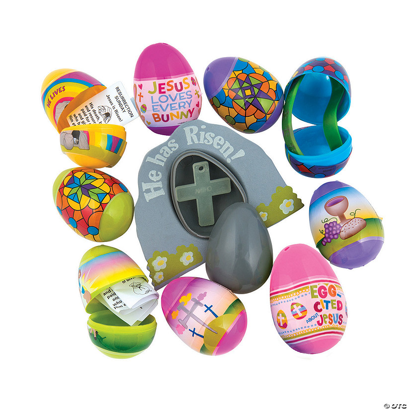 2 1/2" Bulk Religious ToyFilled Plastic Easter Egg Assortment 144 Pc.