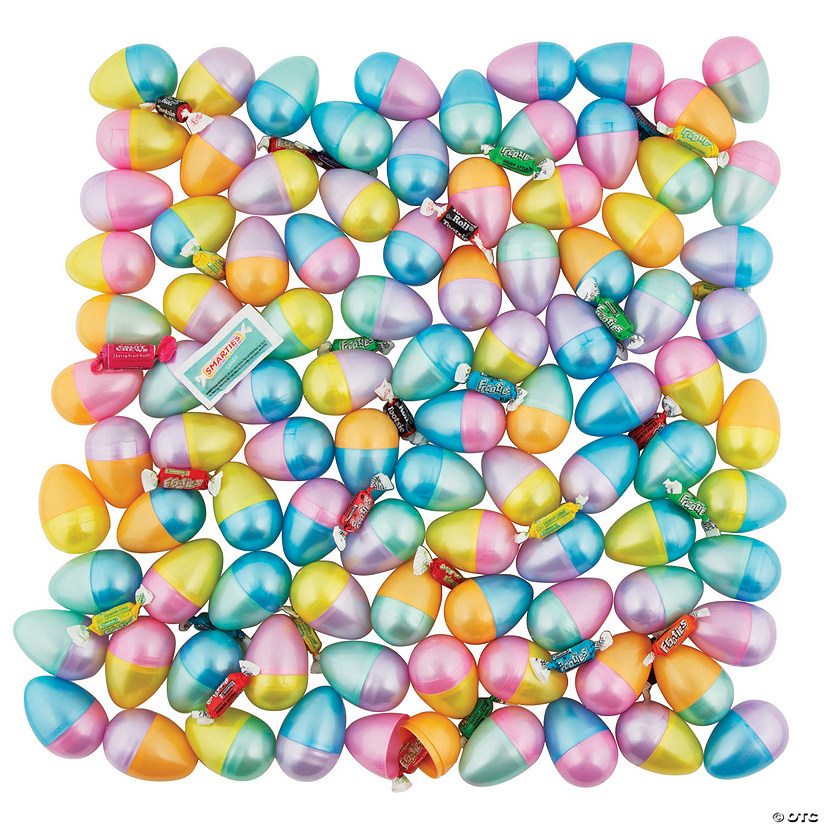 2 1/2" Bulk TwoTone Pearlized CandyFilled Plastic Easter Eggs 2000 Pc.