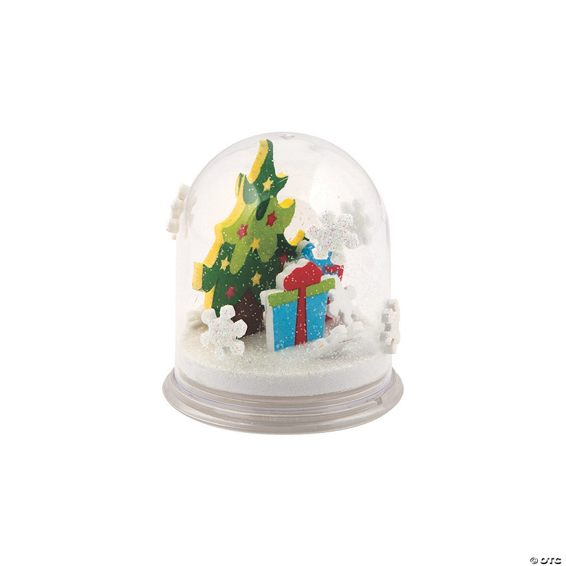 2 1/2" Christmas Tree Snow Glitter Globe Craft Kit - Makes 6 Image