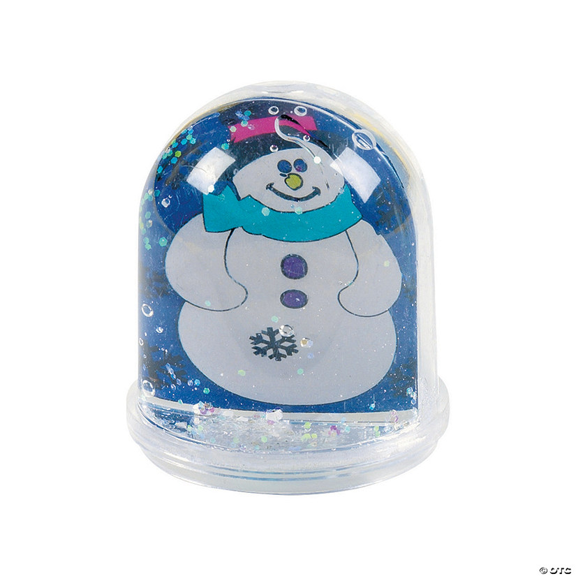 2 1/2" Color Your Own Plastic Snowman Snow Globes with Inserts - 6 Pc. Image