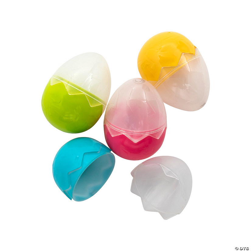 2 1/2"  Cracked Clear Plastic Easter Eggs - 12 Pc. Image