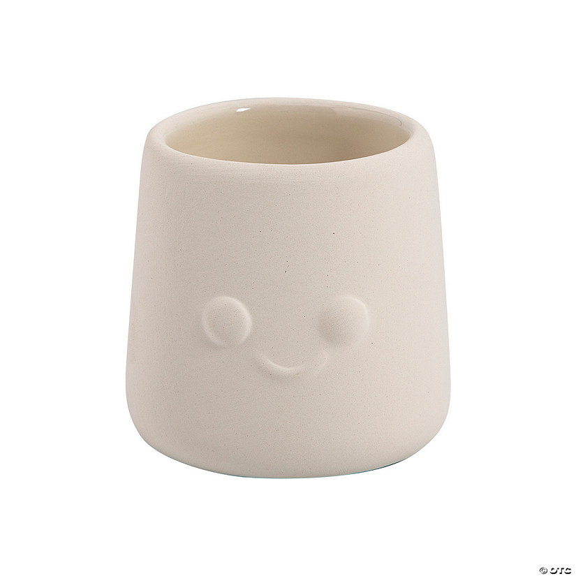 2 1/2" DIY Smiling Ceramic Planters - 12 Pc. Image