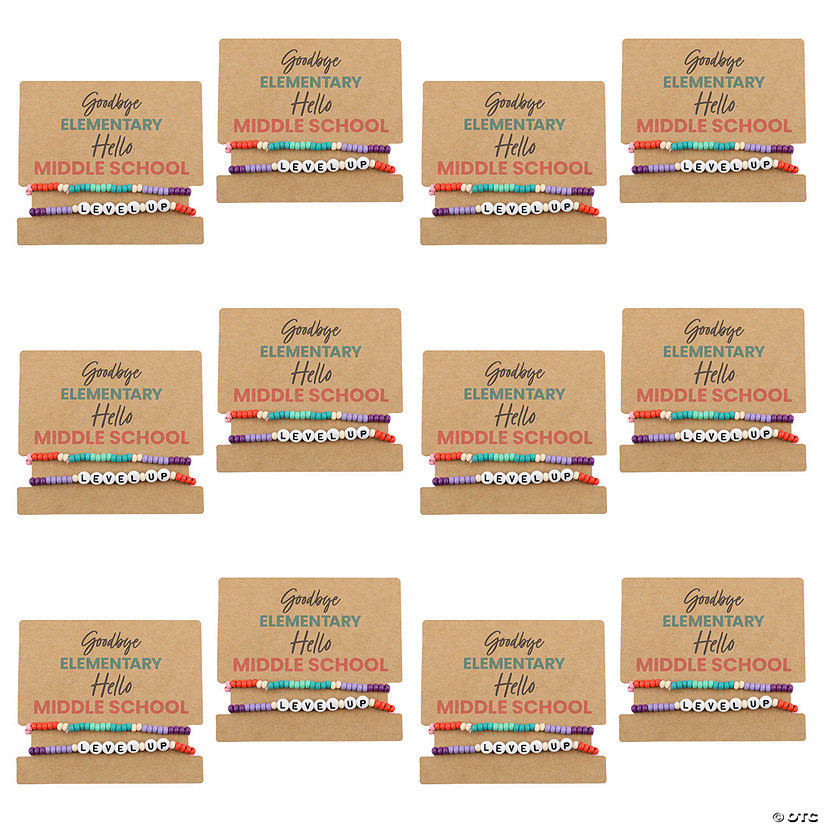 2 1/2&quot; End of Year Elementary to Middle School Bracelets with Card for 12 Image