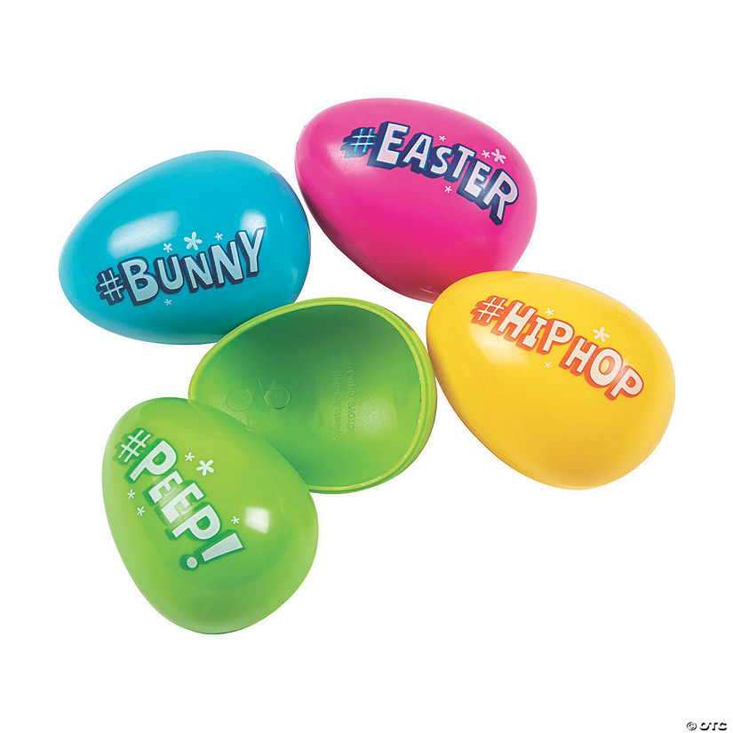 2 1/2" Hashtag Plastic Easter Eggs 12 Pc. Oriental Trading
