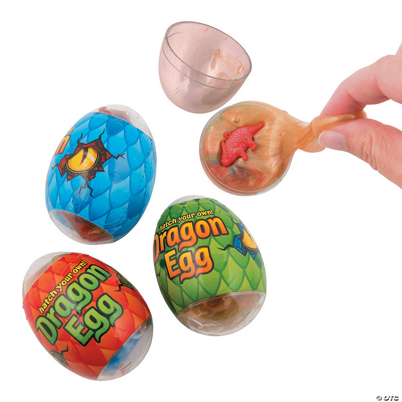 2 1/2" Hatch Your Own Dinosaur in Slime-Filled Plastic Eggs - 12 Pc. Image