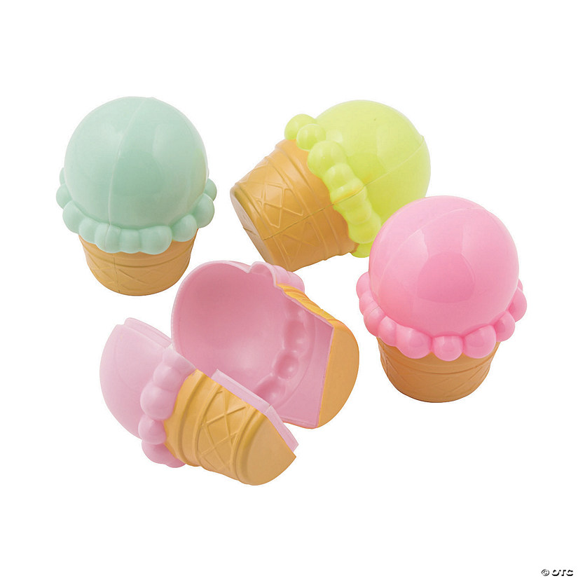2 1/2" Ice Cream Cone Plastic Easter Eggs - 12 Pc. Image