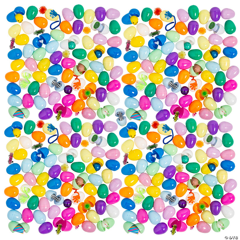 2 1/2" Mega Bulk 200 Pc. Colorful Toy-Filled Plastic Easter Eggs Image