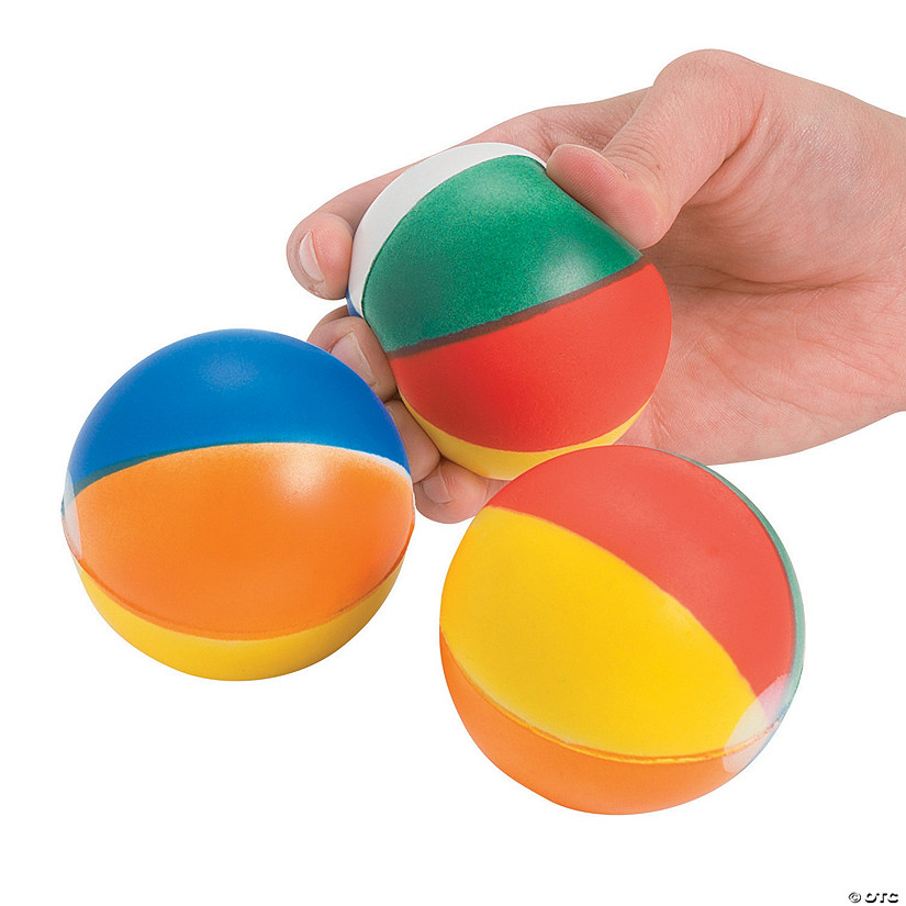 2 1/2" Multi-Colored Classic Style Beach Stress Balls - 12 Pc. Image