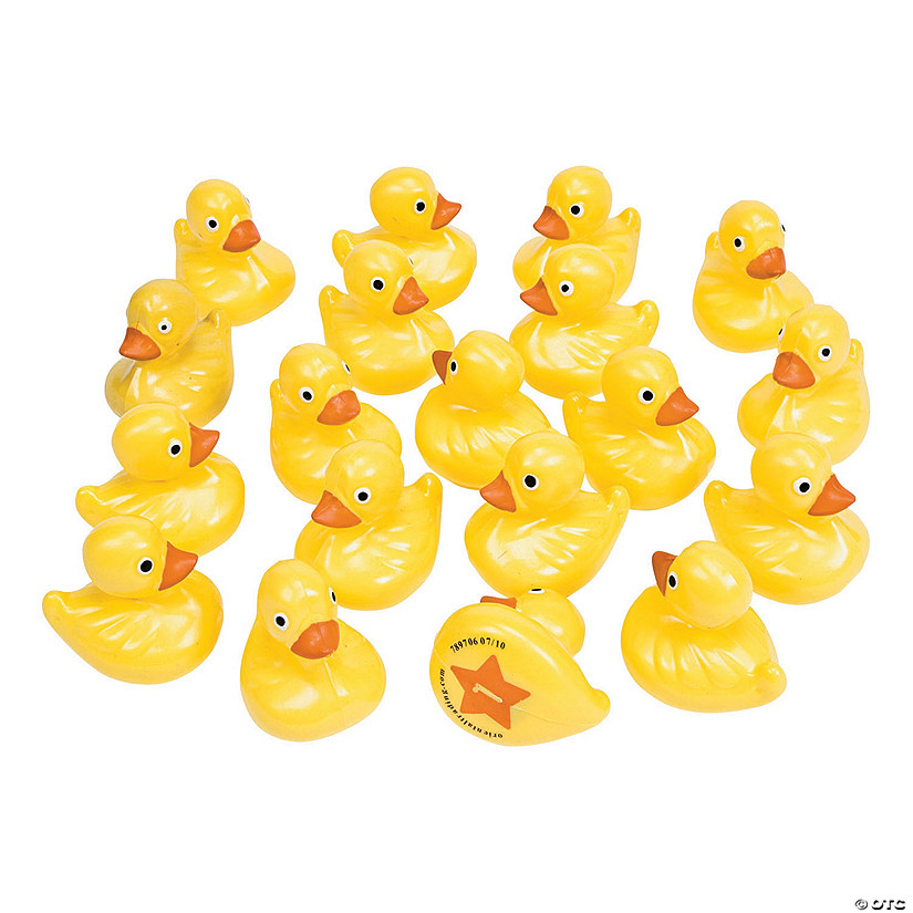 2 1/2" Numbered Bright Yellow Plastic Duck Matching Game Set Image