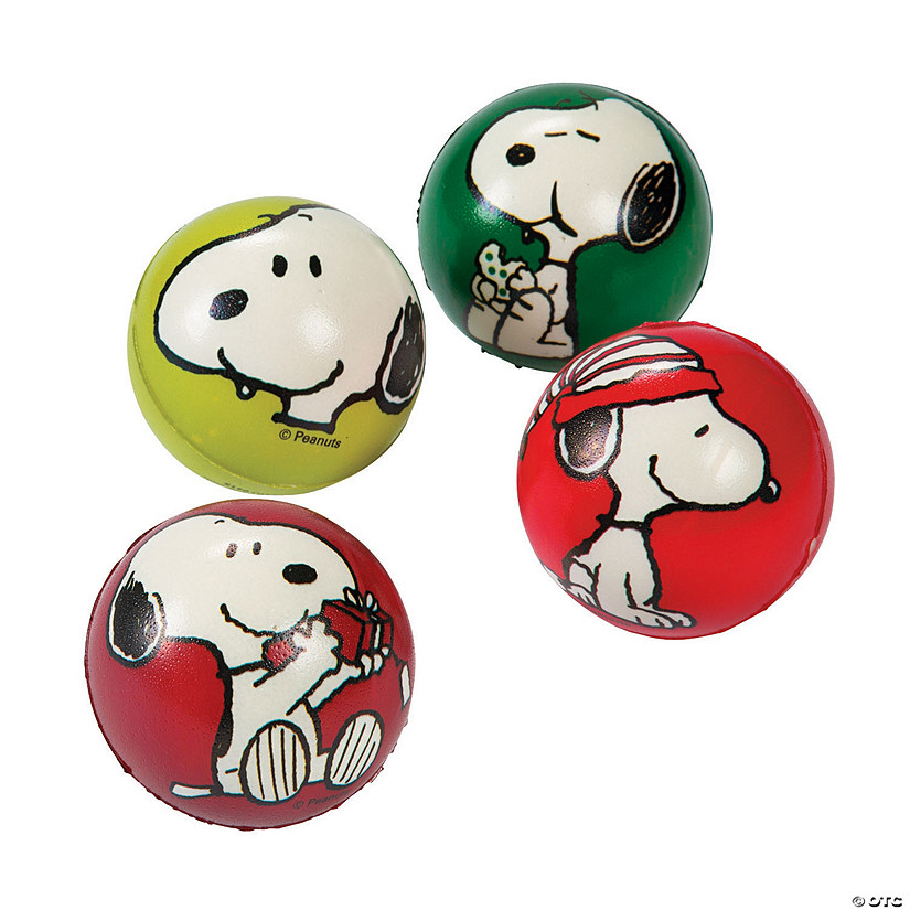 2 1/2" Peanuts&#174; Christmas Snoopy Foam Stress Balls - 12 Pc. Image