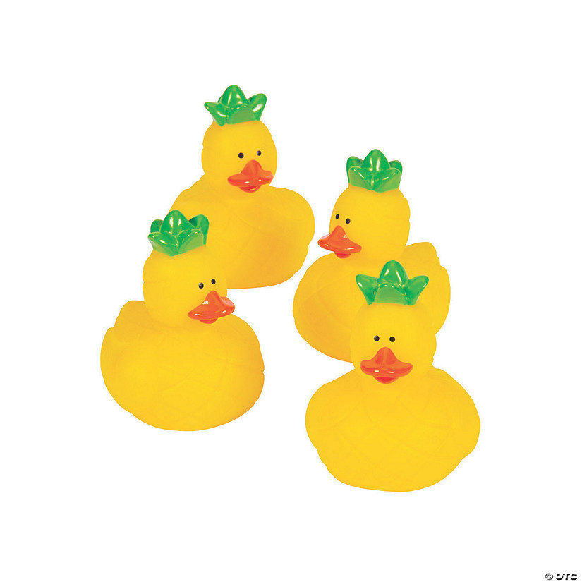 2 1/2" Pineapple-Themed Vinyl Rubber Ducks - 12 Pc. Image
