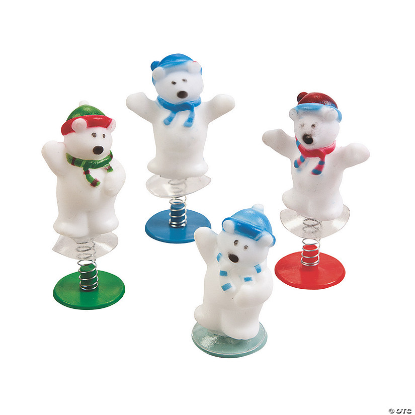 2 1/2" Polar Bear with Hats & Scarves Vinyl Pop-Ups - 12 Pc. Image