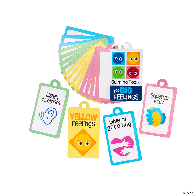 2 1/2" x 4 3/4" Emotional Regulation Strategy Laminated Card Sets on a Ring - 6 Sets Image