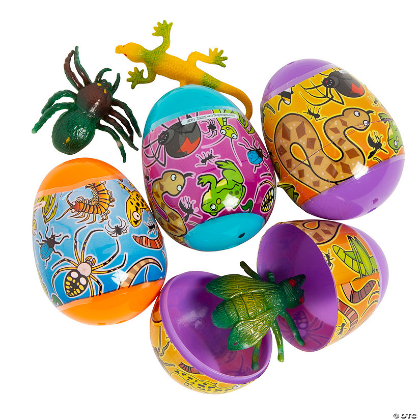 2 1/4" Bug & Reptile ToyFilled Plastic Easter Eggs 12 Pc. Oriental