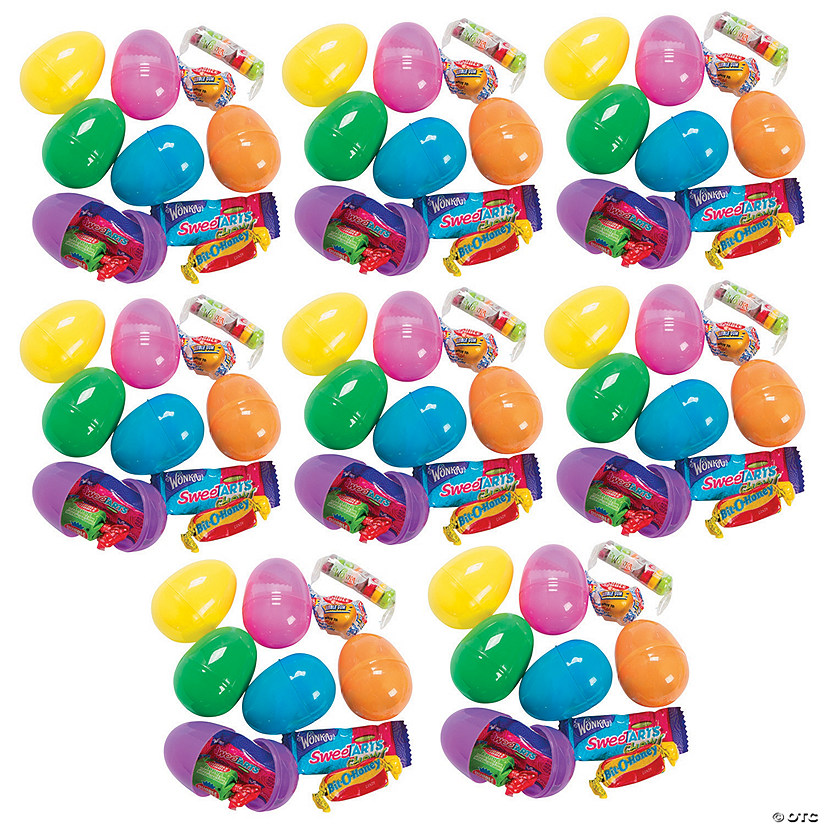 2 1/4" Bulk 144 Pc. Candy-Filled Bright Plastic Easter Eggs Image