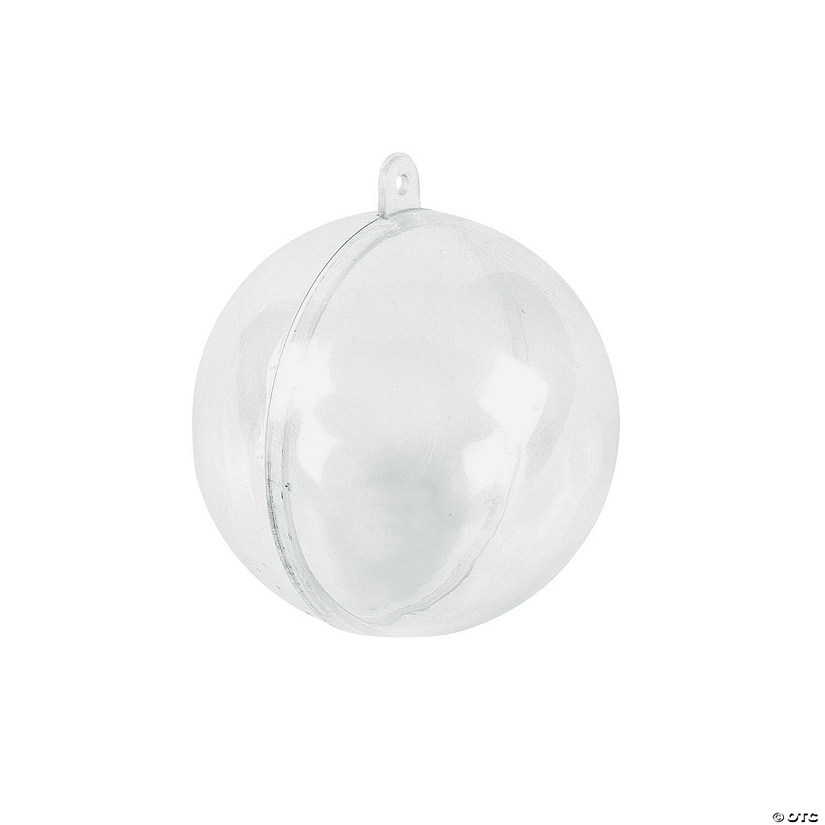 2 1/4" Bulk 72 Pc. DIY Clear Round Plastic Christmas Ball Ornaments Image