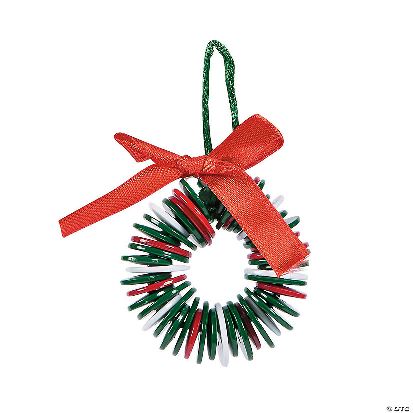 2 1/4" Button Wreath Christmas Ornament Craft Kit - Makes 12 Image