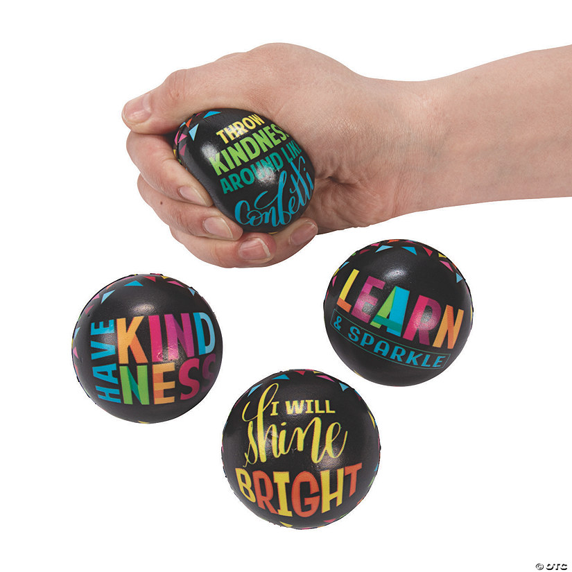 2 1/4" Classroom Confetti Motivational Stress Balls - 12 Pc. Image