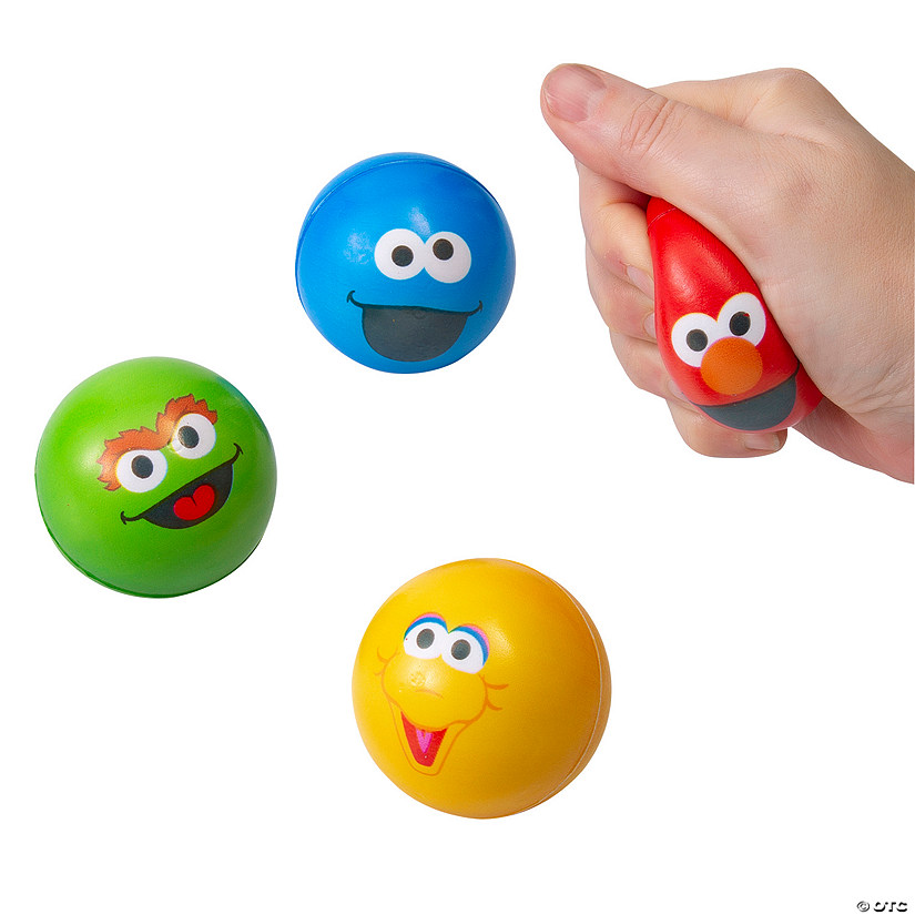 2 1/4&quot; diam. Sesame Street&lt;sup&gt;&amp;#174;&lt;/sup&gt; Bright Color Character Stress Balls - 12 Pc. Image