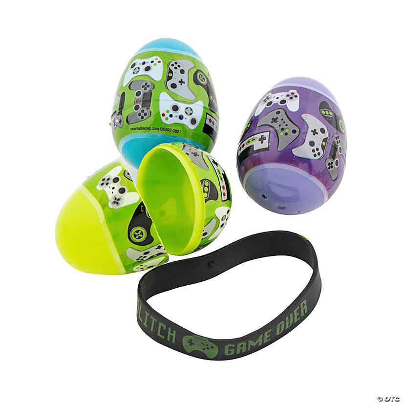 2 1/4" Gamer Bracelet-Filled Plastic Easter Eggs &#8211; 12 Pc. Image