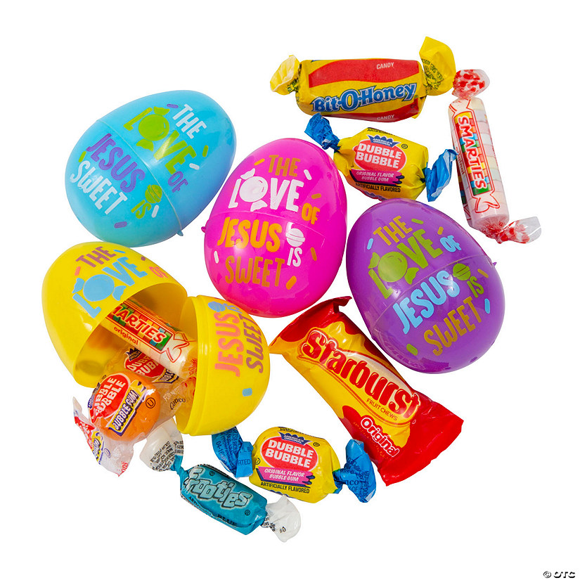 2 1/4" Jesus is Sweet Candy-Filled Plastic Easter Eggs - 24 Pc. Image