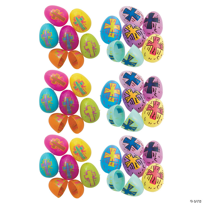 2 1/4" Super Mega Bulk 288 Pc. Religious Bright & Pastel Plastic Easter Eggs Image