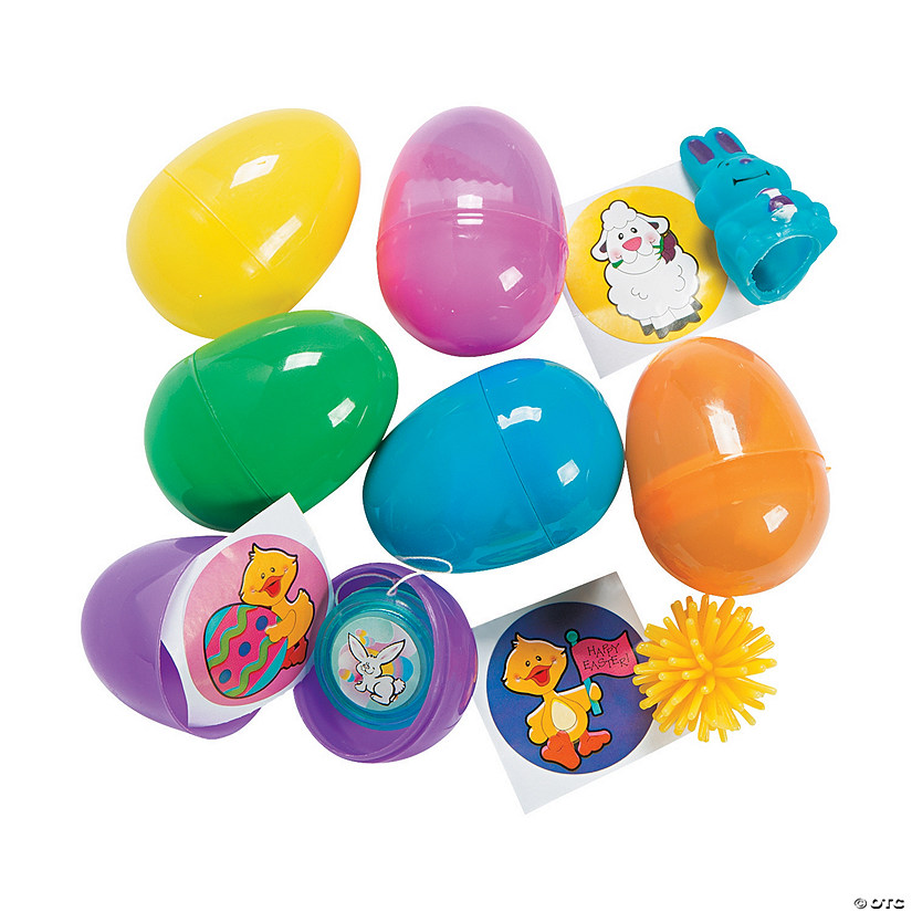 2 1/4&amp;#8221; Toy-Filled Plastic Easter Eggs - 24 Pc. Image