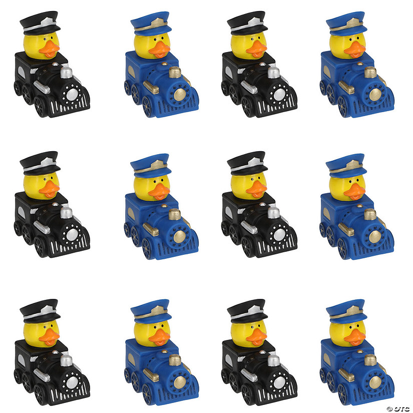 2 1/4" Train-Shaped Conductor Rubber Ducks &amp;#8211; 12 Pc. Image