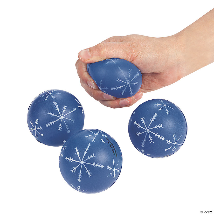 2 1/4" Winter Snowflake Blue Foam Stress Balls - 12 Pc. Image