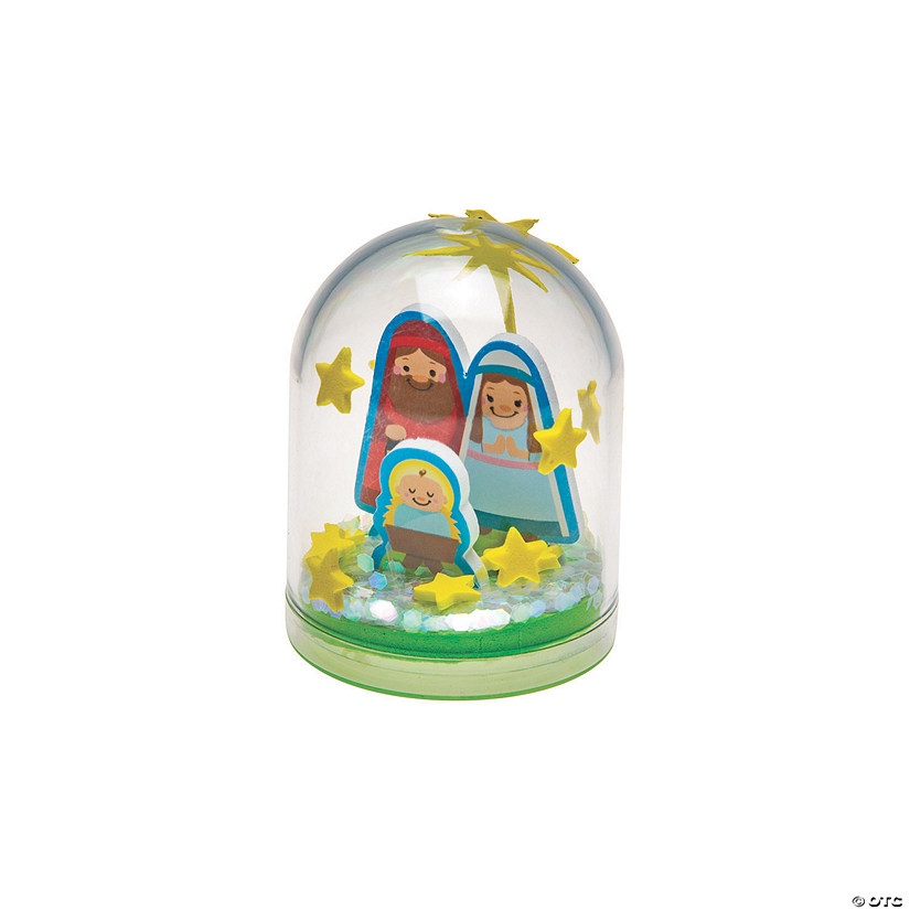 2 1/4" x 2 1/2" Nativity Christmas Glitter Snow Globe Craft Kit - Makes 12 Image