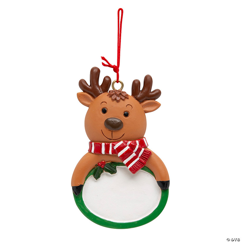 2 1/4" x 3 1/2" Write-A-Name Reindeer Christmas Ornaments - 12 Pc. Image