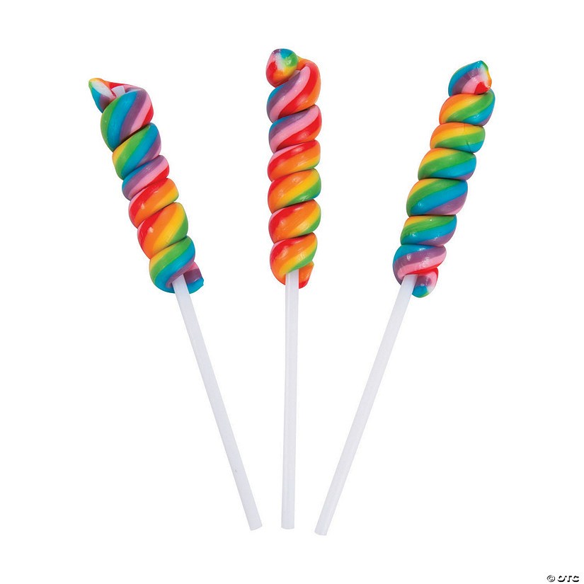 2" - 2 1/2" Mini Rainbow Twisty Cherry Lollipops - 24 Pc. Image