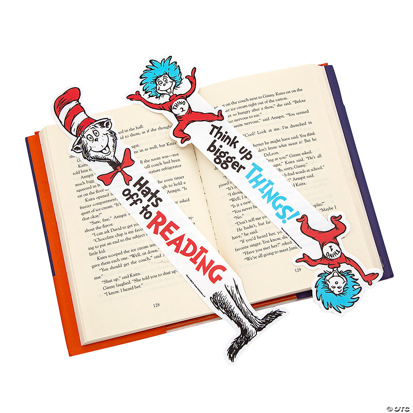 2 3/4" &#8211; 3 1/4" x 12" Dr. Seuss&#8482; The Cat In The Hat&#8482; & Things Plastic Bookmarks - 24 Pc. Image