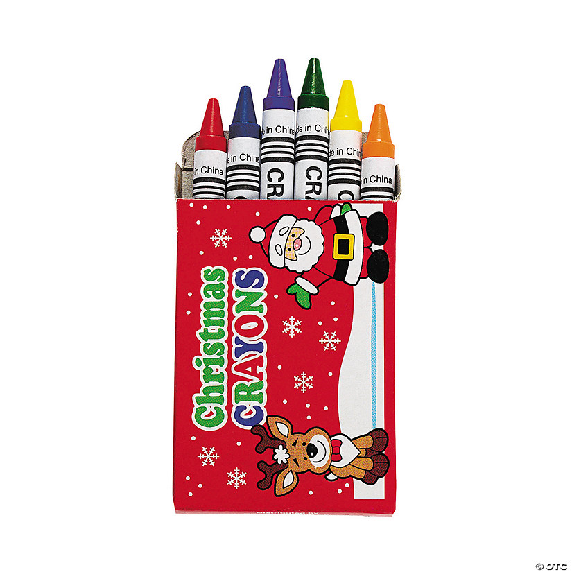 2 3/4" 6-Color Christmas Classic Pointed Crayons - 24 Boxes Image