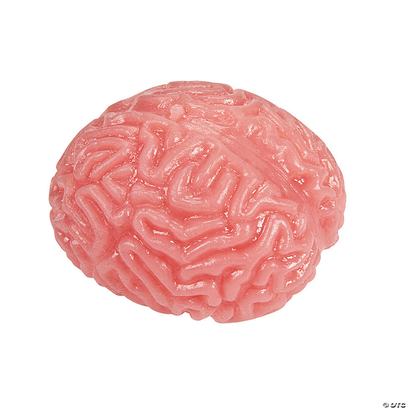 2 3/4" Brain-Shaped Pink Rubber Splat Balls - 12 Pc. Image