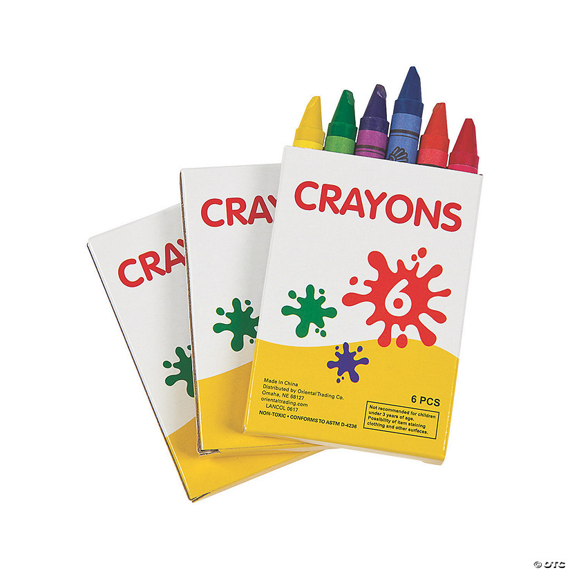 2 3/4" Bulk 48 Boxes of Crayons - 6 Colors per Box Image