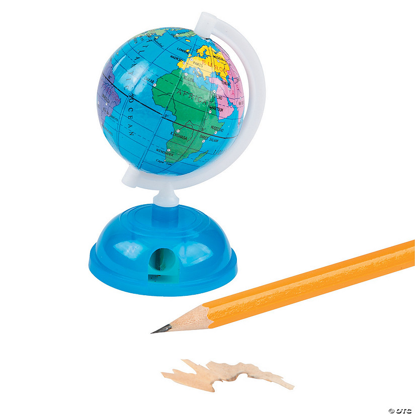 2 3/4" Globe-Shaped Plastic Pencil Sharpeners - 12 Pc. Image