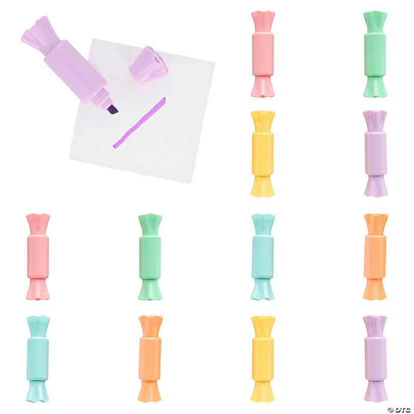 2 3/4" Mini 6-Color Candy Wrapper-Shaped Highlighters - 12 Pc. Image