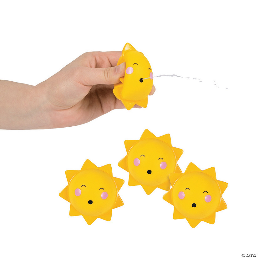 2 3/4" Mini You Are My Sunshine Yellow Vinyl Squirt Toys - 12 Pc. Image