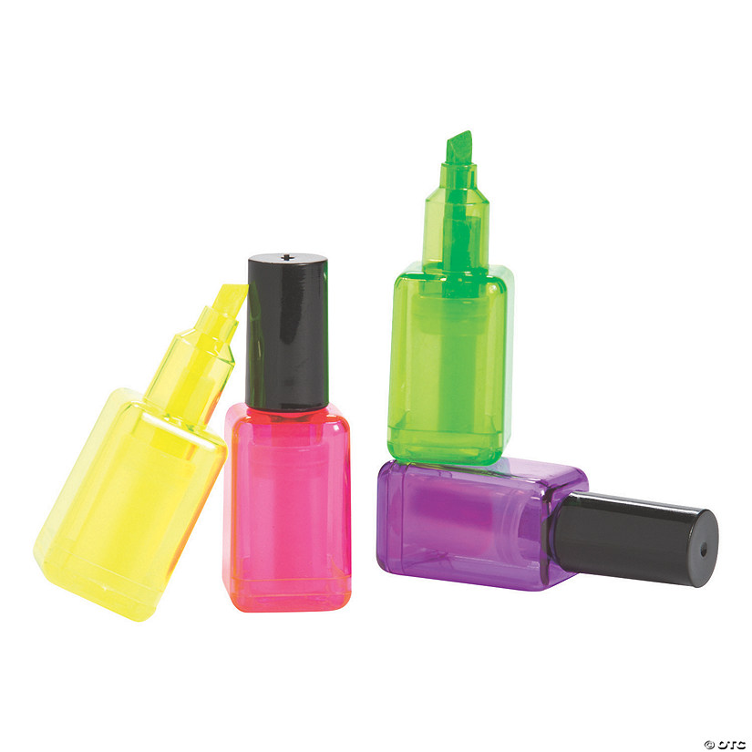 2 3/4" Nail Polish-Shaped Bright Plastic Highlighters - 12 Pc. Image