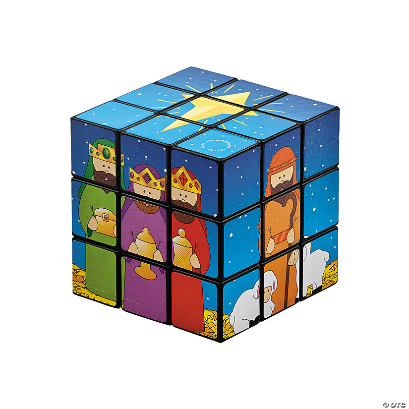 2 3/4" Nativity Scene Plastic Magic Cube Puzzles - 12 Pc. Image