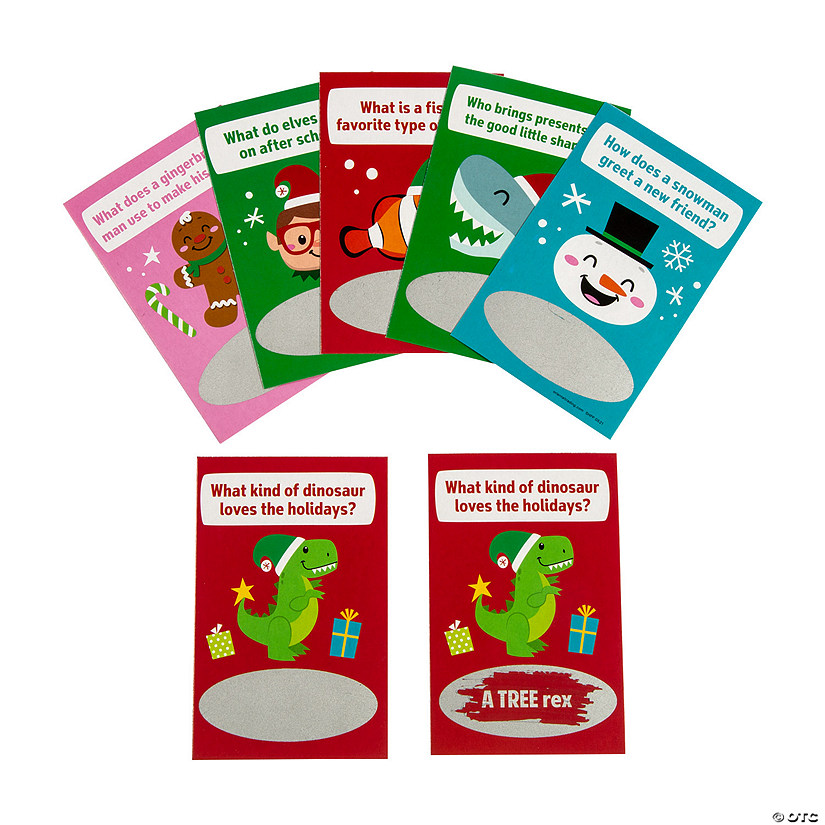 2 3/4" x 4 1/4" Christmas Jokes Paper Scratch-Off Cards - 24 Pc. Image