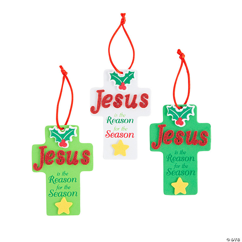 2 3/4" x 4" Jesus Is the Reason Christmas Ornament Craft Kit - Makes 12 Image