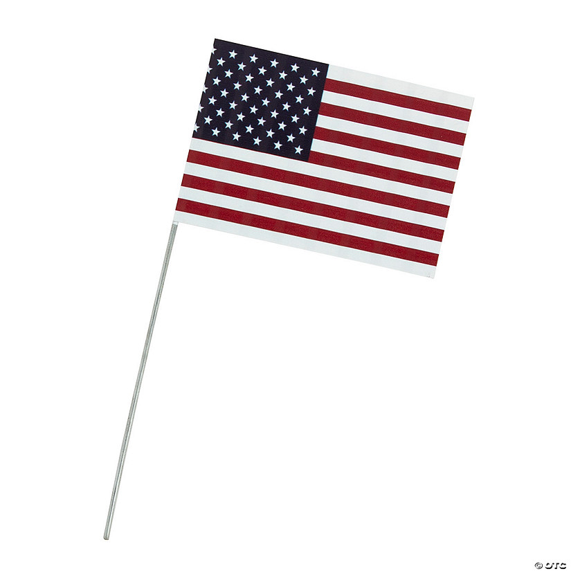 2 3/4" x 4" Mini Metal Patriotic Flags - 12 Pc. Image