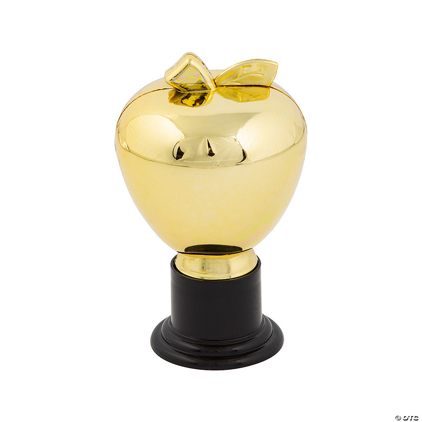 2 3/4" x 5" Goldtone Apple Plastic Award Trophies - 12 Pc. Image