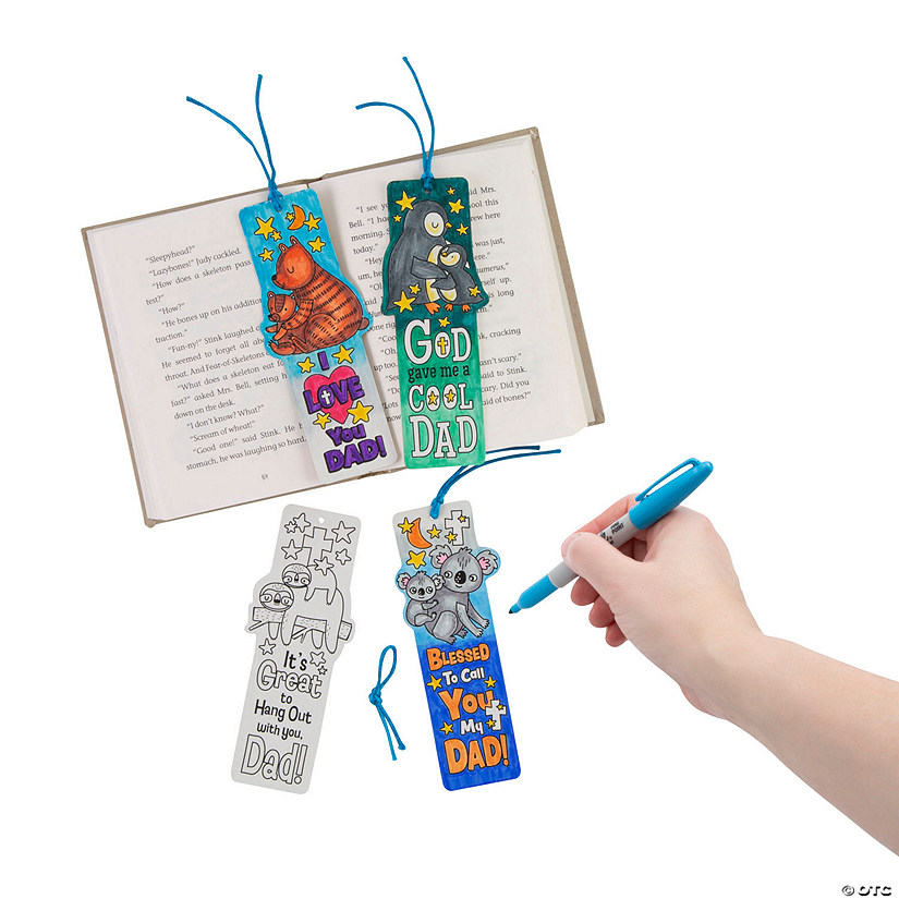 2 3/4" x 7" Color Your Own Religious Father&#8217;s Day Bookmarks - 12 Pc. Image